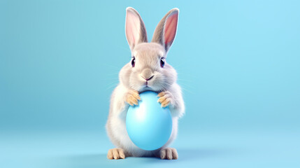 Bunny holding easter egg