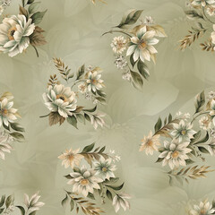 flower and Colorfull Flowers background watercolor Textile Design - illustration