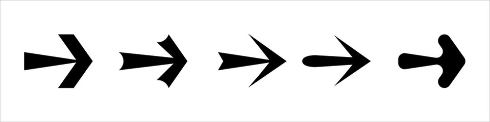 Arrow flat icon design. Arrow set design. Black Arrow icon design for grapich design or web design - obrazy, fototapety, plakaty