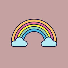 vector flat colorful rainbow concept