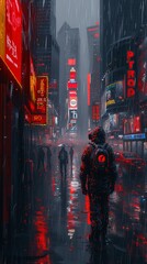Neon Cityscape: A Rainy Night in the Big Apple Generative AI