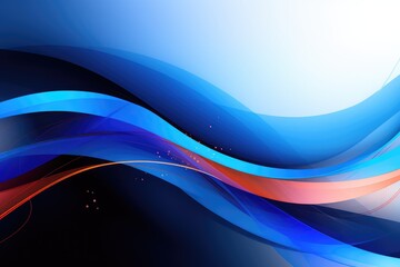 Abstract background with blue and orange wavy lines.  - obrazy, fototapety, plakaty