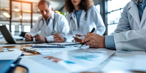 Visuals showing administrators overseeing the organization's health data management