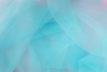Blue tulle fabric texture top view. Top view, Flatley