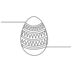 Continues single line art drawing easter eggs hand draw outline vector