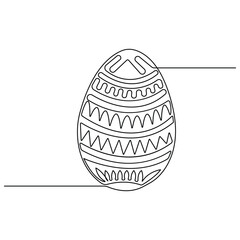 Continues single line art drawing easter eggs hand draw outline vector
