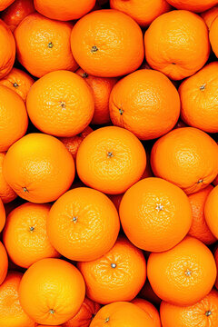 Group of whole oranges occupying the image completely creating a bright, fresh and colorful background