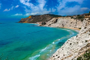 Foto auf Acrylglas Scala dei Turchi, Sizilien Scala dei Turchi, a rocky cliff on the coast of southern Sicily,