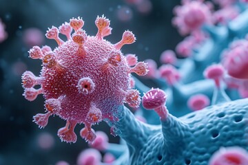 Fototapeta premium Frozen Flower Power: A Stunning Blue Flower in Winter Generative AI