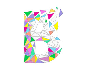 Mosaic letter B, geometrical logo, vector illustration - 732514726