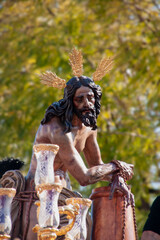 paso de misterio de la hermandad de las cigarreras en la semana santa de Sevilla, España