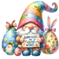 Easter Gnomes Colorful Easter Sublimation, Watercolor Gnomes Bunny Happy Easter Party
