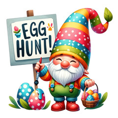 Easter Gnomes Colorful Easter Sublimation, Watercolor Gnomes Bunny Happy Easter Party