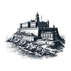 The rock of Gibraltar. Vector illustration