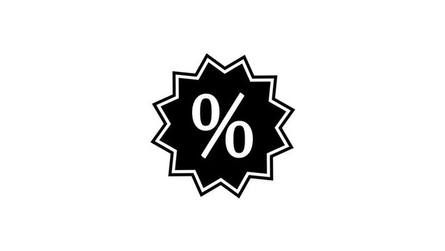  Discount percent tag icon isolated on white background. Shopping tag sign. Special offer sign. Discount coupons symbol. 4K Video .
