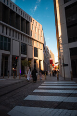 Doha, Qatar - February 3, 2024 - A building in Msheireb Downtown Doha in Qatar. Architecture...
