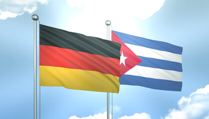 Germany and Cuba Flag Together A Concept of Realations