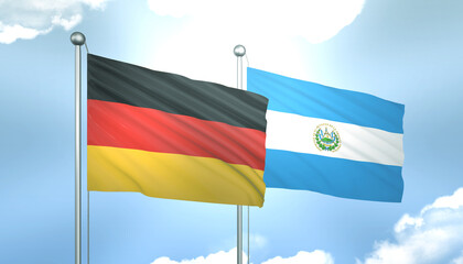 Germany and .El Salvador Flag Together A Concept of Realations