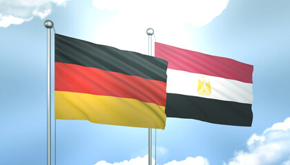 Germany and Egypt Flag Together A Concept of Realations