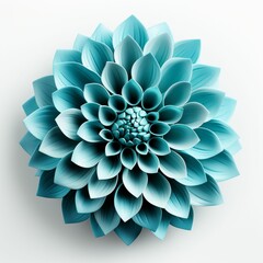 Blue Flower on White Background