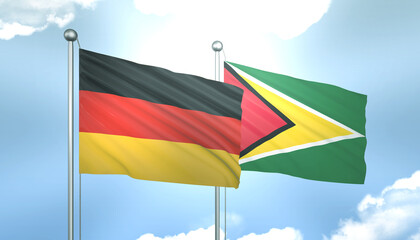 Germany and Guyana Flag Together A Concept of Realations
