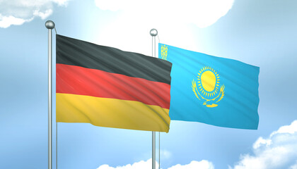 Germany and Kazakhstan Flag Together A Concept of Realations