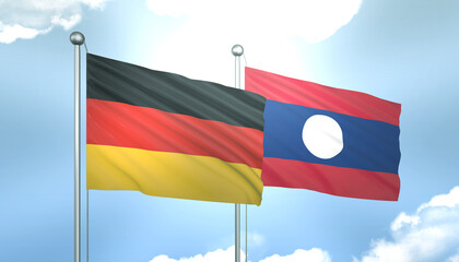 Germany and Laos Flag Together A Concept of Realations