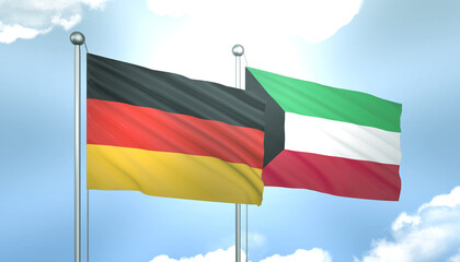 Germany and Kuwait Flag Together A Concept of Realations