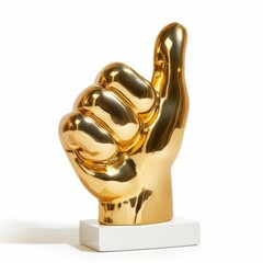 Golden Hand Statue Giving Thumbs Up