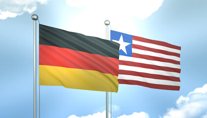 Germany and Liberia Flag Together A Concept of Realations