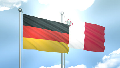 Germany and Malta Flag Together A Concept of Realations