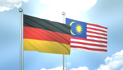 Germany and Malaysia Flag Together A Concept of Realations