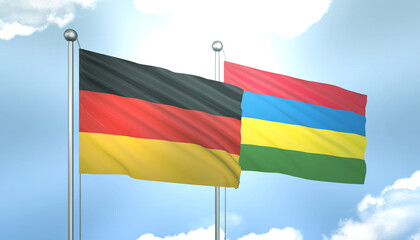 Germany and Mauritius Flag Together A Concept of Realations
