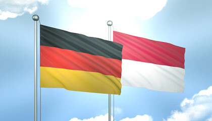 Germany and Monaco Flag Together A Concept of Realations