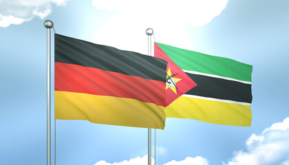 Germany and Mozambique Flag Together A Concept of Realations