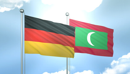 Germany and Maldives Flag Together A Concept of Realations