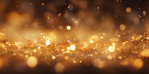 Obraz na płótnie Canvas Gold particles and sequins for festive decoration, shiny golden lights