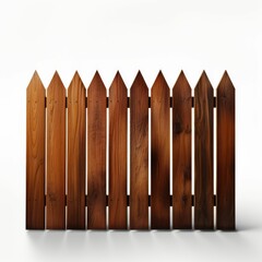 Wooden Fence Against White Background