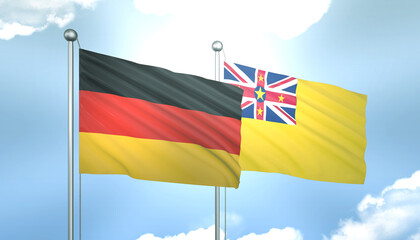 Germany and Niue Flag Together A Concept of Realations