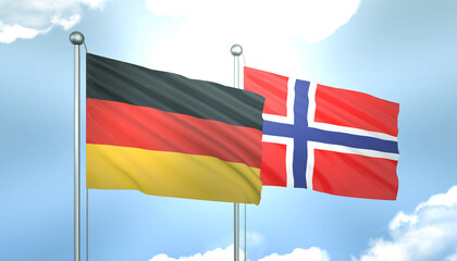 Germany and Norway Flag Together A Concept of Realations