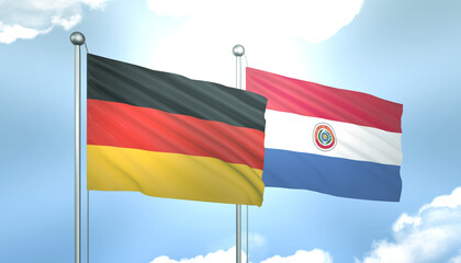 Germany and Paraguay Flag Together A Concept of Realations