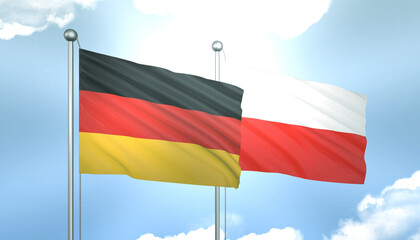Germany and Poland Flag Together A Concept of Realations
