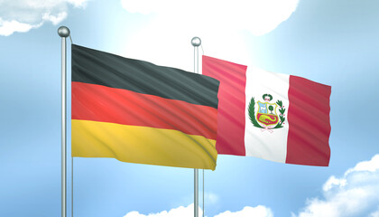 Germany and Peru Flag Together A Concept of Realations