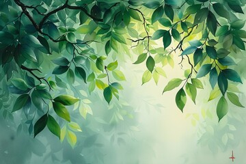 April Showers Bring May Flowers: A Vibrant Green Tree in Full Bloom Generative AI