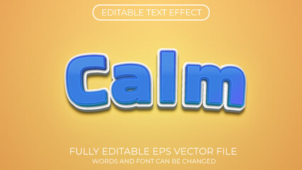 Calm editable text effect. Editable text style effect