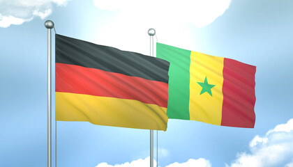 Germany and Senegal Flag Together A Concept of Realations