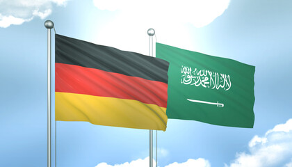 Germany and Saudi Arabia Flag Together A Concept of Realations