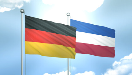 Germany and Serbia and Montenegro Flag Together A Concept of Realations