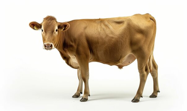 Brown Cow Standing on White Floor