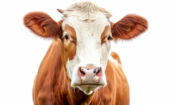 Close-Up of Brown and White Cow